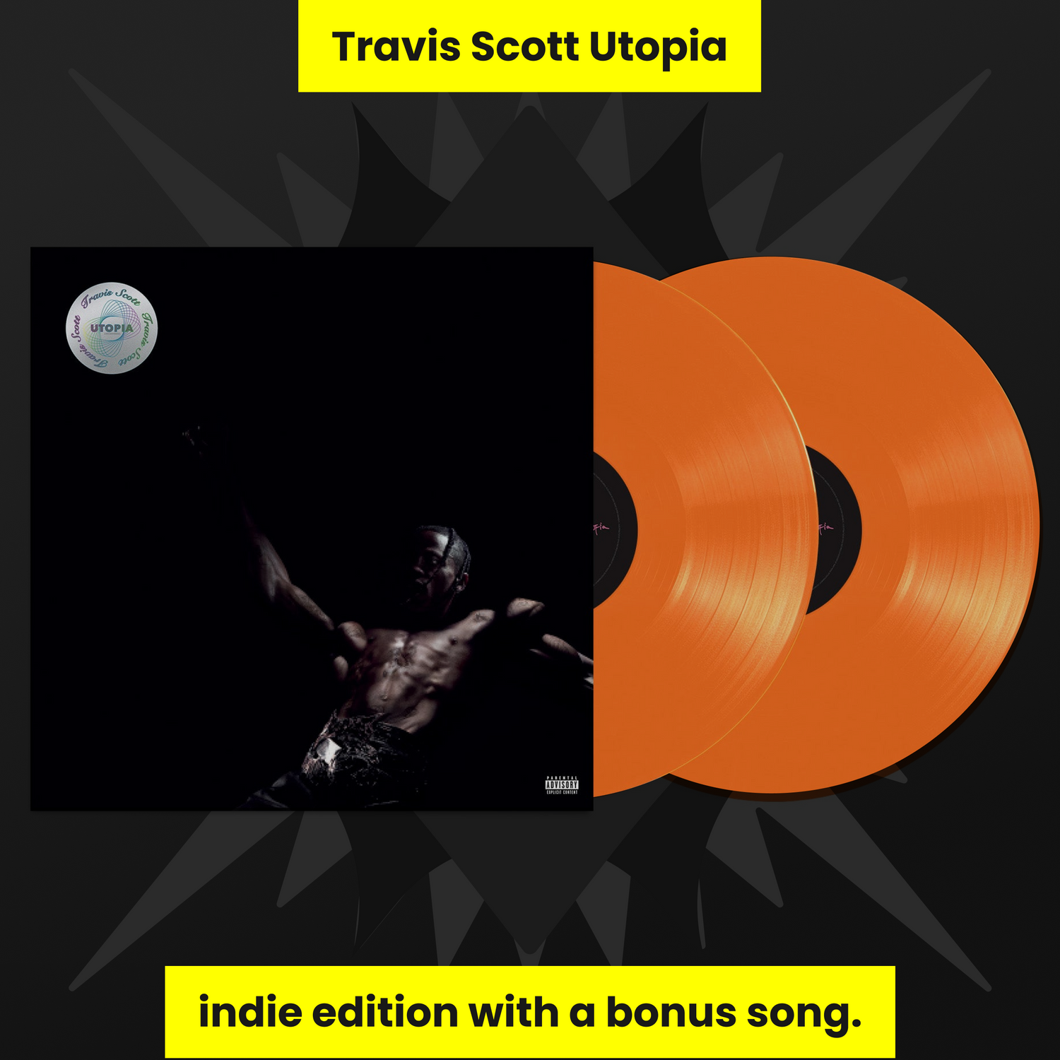 Travis Scott - Utopia - Indie exclusive transluscent orange vinyl – High  Fidelity Vinyl